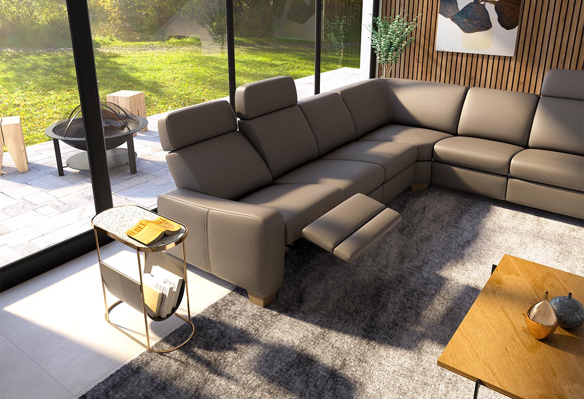 kotna izvedba, relax, divan